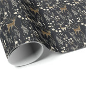 Rustieke herten in de winter scene cadeaupapier (Rol Hoek)