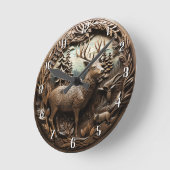 Rustieke herten jachthut ronde klok (Hoek)