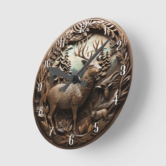 Rustieke herten jachthut ronde klok (Hoek)