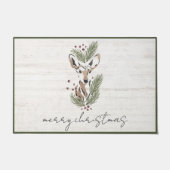 Rustieke herten Kerst Vrolijke Kerstvakantie Deurmat (Voorkant)