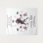 Rustieke herten kop mauve bloemen meisje baby show wandkleed (Voorkant (horizontaal))