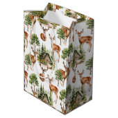 Rustieke Herten Natuur Wildlife Vakantie Kerstmis Medium Cadeauzakje (Achterkant Gekanteld)