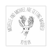 Rustieke Herten Save the Date Rubberstempel (Afrduk)