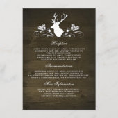 Rustieke Herten Schuur Hout Bruiloft Informatie Informatiekaartje (Voorkant)