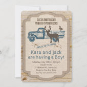 Rustieke Herten Truck Boy Baby shower Invitation Kaart (Voorkant)