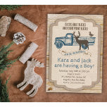 Rustieke Herten Truck Boy Baby shower Invitation Kaart<br><div class="desc">Rustiek Hout Herten Truck Boy Baby shower Invitation</div>