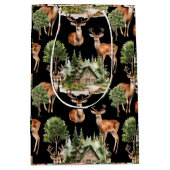 Rustieke herten vakantie Kerstmis Medium Cadeauzakje (Voorkant)