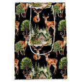 Rustieke herten vakantie Kerstmis Medium Cadeauzakje (Achterkant)