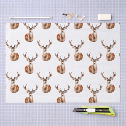 Rustieke Herten Wildlife Waterverf Tissuepapier (Craft)