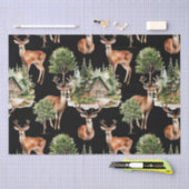 Rustieke Herten Wildlife Waterverf Vakantie Kerstm Tissuepapier (Craft)