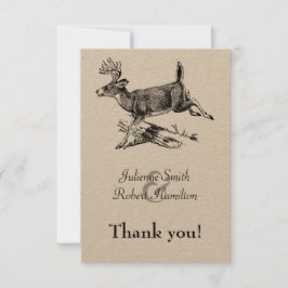 Rustieke herten Woodland bruiloft dank u kaart