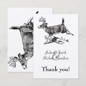 Rustieke herten Woodland bruiloft dank u kaart (Voorkant / Achterkant)