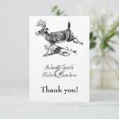 Rustieke herten Woodland bruiloft dank u kaart (Staand voorkant)