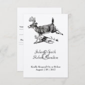 Rustieke Herten Woodland bruiloft RSVP Kaart (Voorkant / Achterkant)