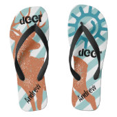 Rustieke  Herten Zon en Stripes Pattern Teenslippers (Voetbed)