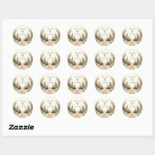 Rustieke hertshoorn bosland ronde sticker (Vel)