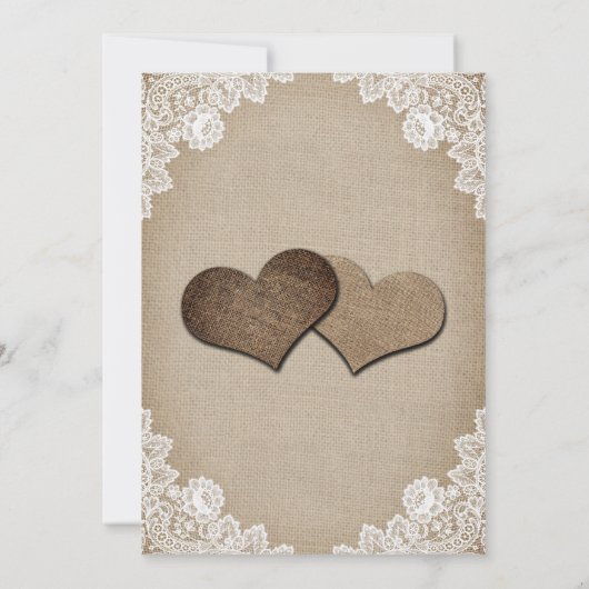 Rustieke Hessische Bloemen Kant Lights Romantische Save The Date (Achterkant)