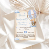 Rustieke Hete Luchtballon Beer Baby Jongensdouche Kaart