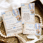 Rustieke Hete Luchtballon Beer Baby Jongensdouche Kaart