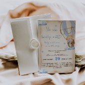 Rustieke Hete Luchtballon Beer Baby Jongensdouche Kaart