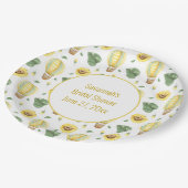 Rustieke hete luchtballon en zonnebloemen bruid papieren bordje (Gekanteld)