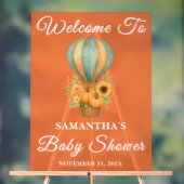 Rustieke Hete Luchtballon Herfst Baby shower Welko Acryl Bord (Neutraal)