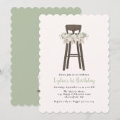 Rustieke High Chair Eerste Verjaardag Kaart (Voorkant / Achterkant)