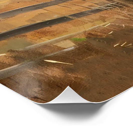 Rustieke Highland Koe en Barn Decoupage Perfect Poster (Hoek)