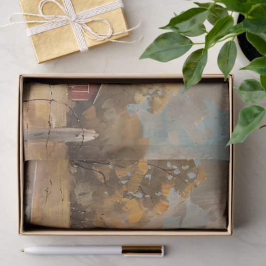 Rustieke Highland Koe en Barn Decoupage Tissuepapier (Geschenk)