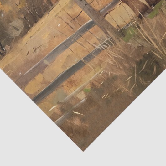 Rustieke Highland Koe en Barn Decoupage Tissuepapier (Detail)