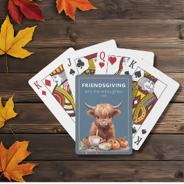 Rustieke Highland Koe Friendsgiving Luncheon Pokerkaarten
