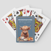 Rustieke Highland Koe Friendsgiving Luncheon Pokerkaarten (Achterkant)