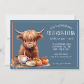 Rustieke Highland Koe Friendsgiving Uitnodiging (Voorkant)