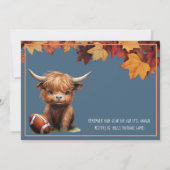 Rustieke Highland Koe Friendsgiving Uitnodiging (Achterkant)