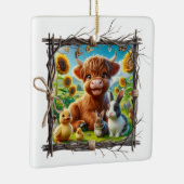 Rustieke Highland Koe Ornament – Boerderij Keepsak (Rechts)