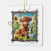 Rustieke Highland Koe Ornament – Boerderij Keepsak (Links)