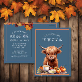 Rustieke Highland Koe Vriendschapsviering Nodig Br Briefkaart