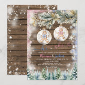 Rustieke hij of zij koekjes kerst geslacht onthull kaart (Voorkant / Achterkant)