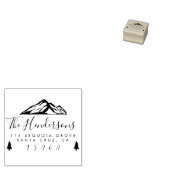 Rustieke Hipster Mountains familie retour adres Rubberstempel (Gestempeld)