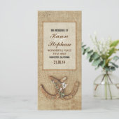 Rustieke hoefijzer huwelijksprogramma's programmakaart (Staand voorkant)