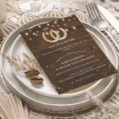 Rustieke Hoefijzer String Lights All-in-One Weddin Kaart