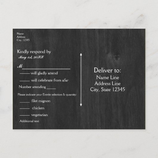 Rustieke Hoefijzers & Bloemen Bruiloft RSVP Kaart (Achterkant)