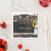 Rustieke Hoefijzers & Bloemen Country Bruiloft Ser Servetten (Insitu)