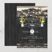 Rustieke Hoefijzers & Bloemen Country VERJAARDAGSF Kaart (Voorkant / Achterkant)