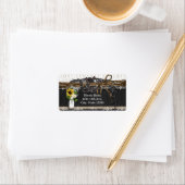 Rustieke Hoefijzers & Bloemen Land Bruiloft Labels (Insitu)