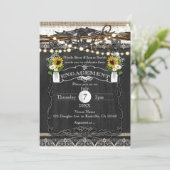 Rustieke Hoefijzers & Bloemen Landelijk VERLOVING Kaart (Staand voorkant)