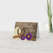 Rustieke Hoefijzers en touw Dank u Bedankkaart (Voorkant)