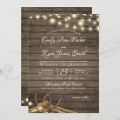 Rustieke Hoefijzers en touw schuur hout en verlich Kaart (Voorkant / Achterkant)