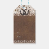 Rustieke Hoefijzers & Kant Land Bruiloft Gift Labe Cadeaulabel (Voorkant)
