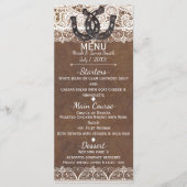 Rustieke Hoefijzers & Kant Land Western Menu Kaart (Voorkant)